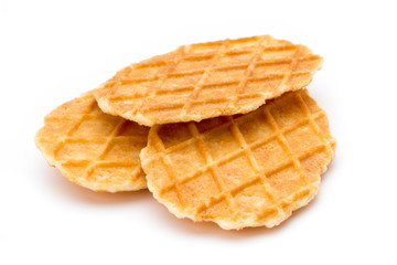 Sweet waffle on the white background.