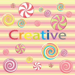 Fototapeta premium Striped mints without the wrapper design element. Christmas, New Year, winter holiday, dessert, new years eve, and foodstuffs. Vector