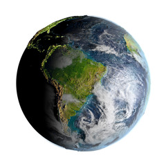 South America on detailed planet Earth