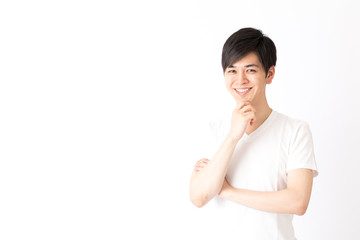 portrait of young asian man isolated on white background