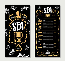 Hand Drawn Seafood Restaurant Menu Template