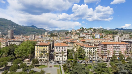 Fototapeta premium La Spezia city skyline, aerial view on a beautiful day