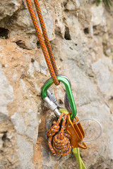 Security climb, carabiners.