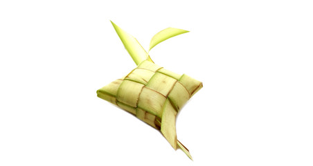 ketupat  traditional food of hari raya on isolated