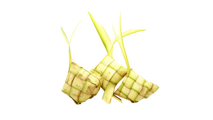ketupat  traditional food of hari raya on isolated