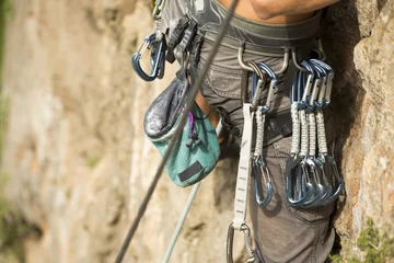 Peel and stick wall murals Mountaineering Security climb, carabiners.