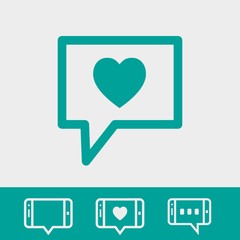 Speech Bubbles Icon. chat love pictogram stock vector illustration