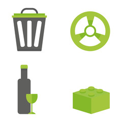 Recycling nature icons waste sorting environment creative protection symbols vector illustration.