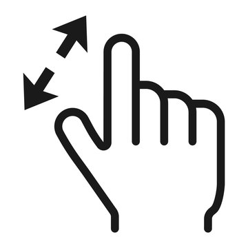 2 Finger Zoom In Line Icon, Touch And Gesture