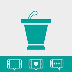 lectern with microphone icon stock vector illustration flat design