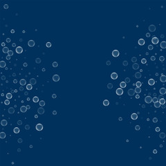 Soap bubbles. Abstract shape with soap bubbles on deep blue background. Vector illustration.