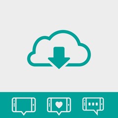 cloud download icon stock vector illustration flat design