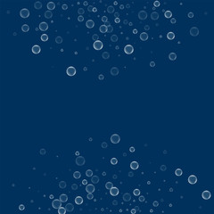 Soap bubbles. Abstract semicircle with soap bubbles on deep blue background. Vector illustration.