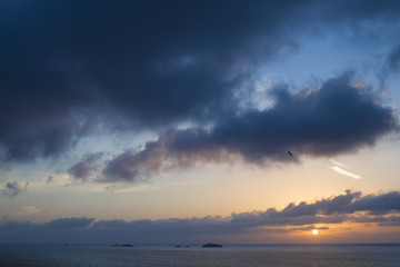 Beautiful sunset above the sea