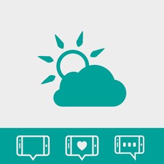 cloud covers the sun icon stock vector illustration flat design