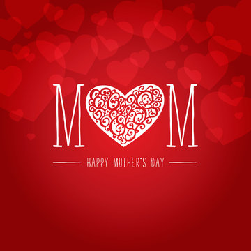happy mothers day greeting card vector illustration
