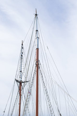 Masts and rigging of a sailing ship