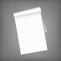 Blank magazine with rolled pages