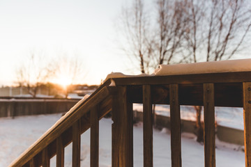 Obraz na płótnie Canvas Back Porch View in Winter