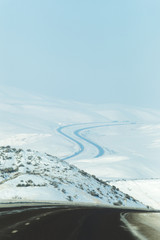 Double S Curve on Winter Highway
