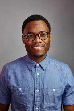 Attractive Young Black Male Studio Smile