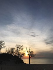 sunset on lake michigan