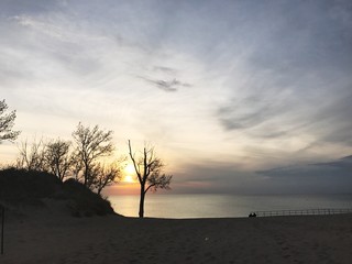 sunset on lake michigan