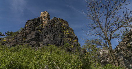 Kamyk village and ruin of castle