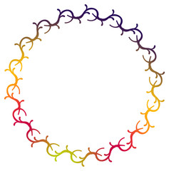 Beautiful round gradient frame. Color silhouette frame for advertisements, wedding and other invitations or greeting cards. Raster clip art.