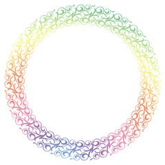 Beautiful round gradient frame. Color silhouette frame for advertisements, wedding and other invitations or greeting cards. Raster clip art.