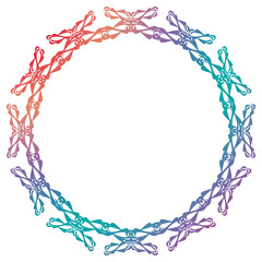 Beautiful round gradient frame. Color silhouette frame for advertisements, wedding and other invitations or greeting cards. Raster clip art.