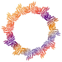 Beautiful round gradient frame. Color silhouette frame for advertisements, wedding and other invitations or greeting cards. Raster clip art.