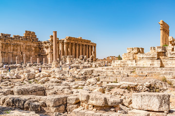 Fototapeta na wymiar Baalbek in Lebanon. Baalbek is located about 85 km northeast of Beirut and about 75 km north of Damascus. It has led to its designation as a UNESCO World Heritage Site in 1984. 