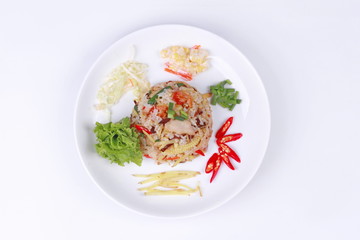 Thai food, Fried jasmine rice with ginger.