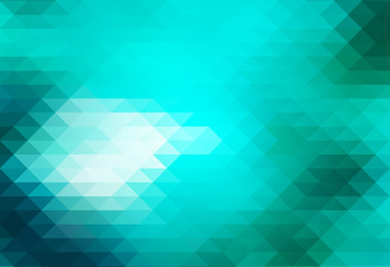 Fototapeta premium Turquoise green rows of triangles background