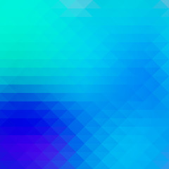 Turquoise blue purple rows of triangles background, square