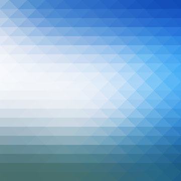Fototapeta White blue shades rows of triangles background, square