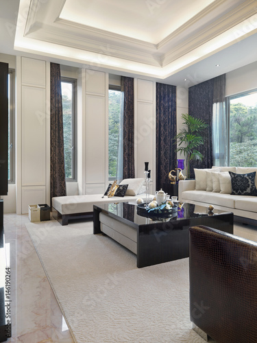 High End Contemporary Living Room With Marble Floors Stock Photo High End Contemporary Living Room With Marble Floors