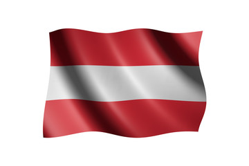 Flag of Austria isolated on white, 3d illustration