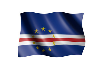 Flag of Cape Verde isolated on white, 3d illustration
