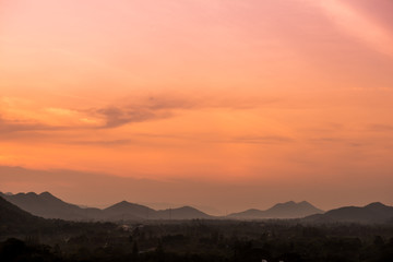 Fototapeta na wymiar orange sky sunrise landscape