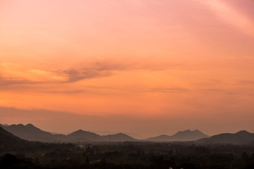 orange sky sunrise landscape