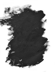 Obraz premium black brush strokes oil paints on white paper. Isolated on white background. Abstract creative background