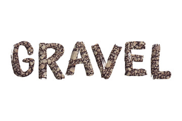 Gravel word concept on white background