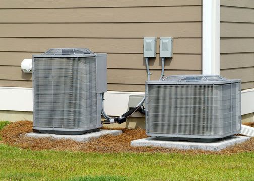 A/C units connected to residential house