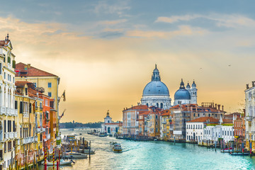 Naklejka premium Grand Canal and Basilica Santa Maria della Salute, Venice, Italy.