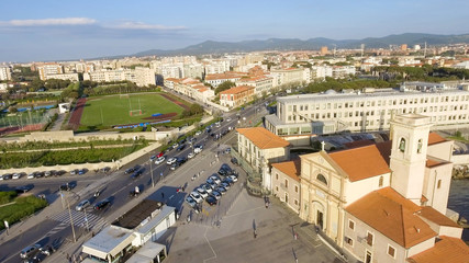 Aerial view of Leghorn buildings - Tuscany, Italy