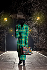 Invisible man with vintage umbrella