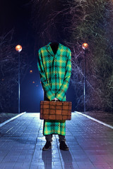 Invisible man with briefcase