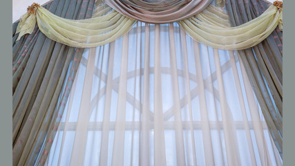 Luxury curtain with a copy-space in the middle